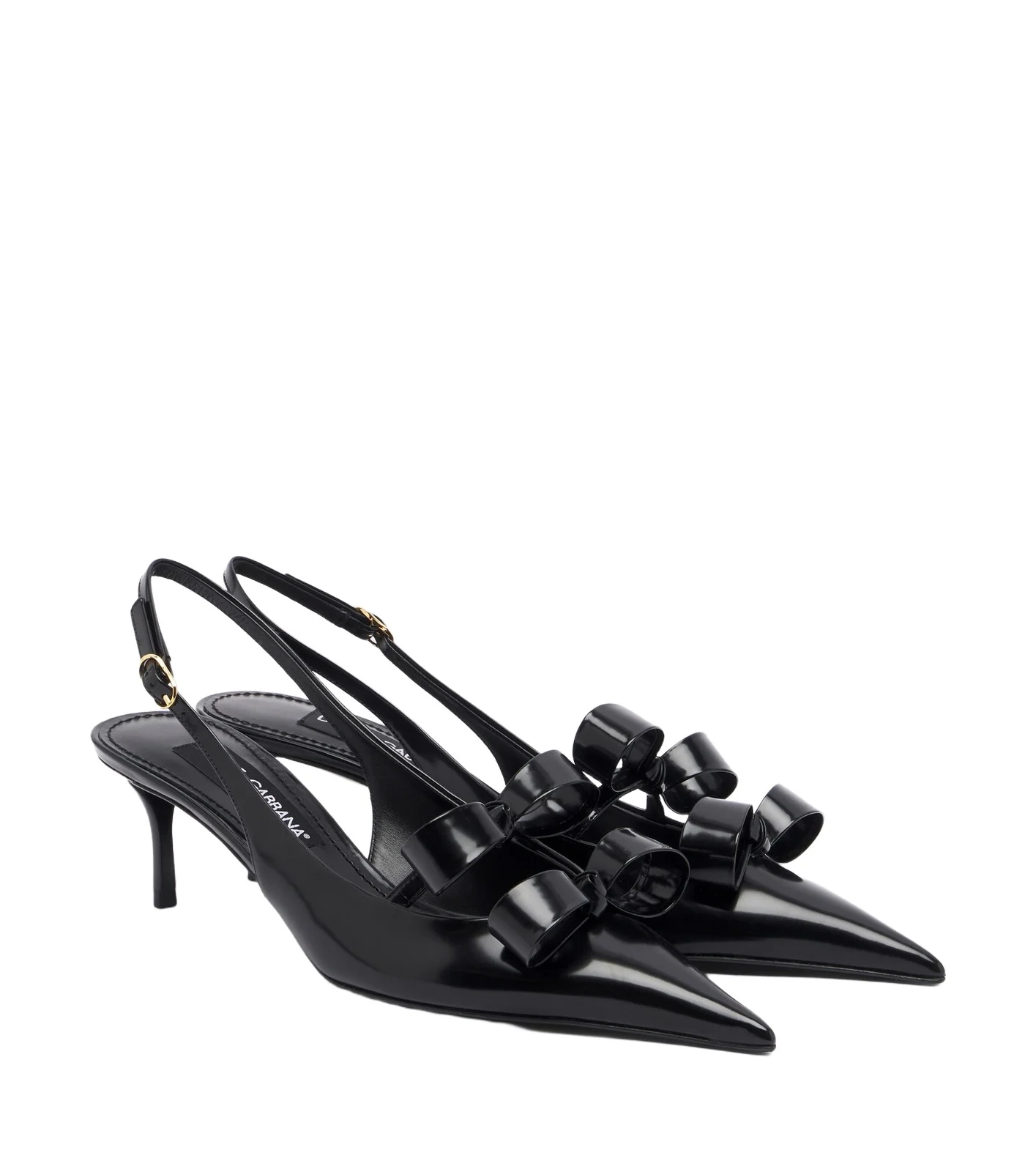 Bow-detail leather slingback pumps Bow-detail leather slingback pumps