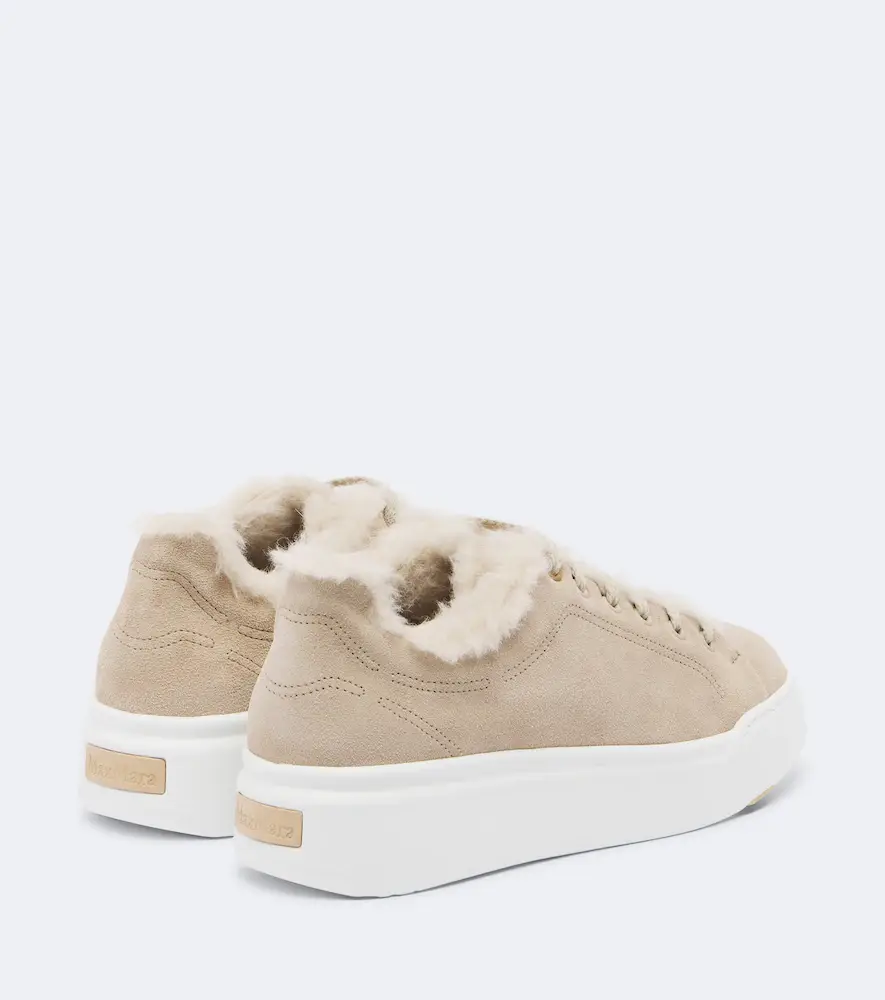 Max Mara Shearling-lined suede low-top sneakers | Thumbnail 3 Max Mara Shearling-lined suede low-top sneakers | Thumbnail 3