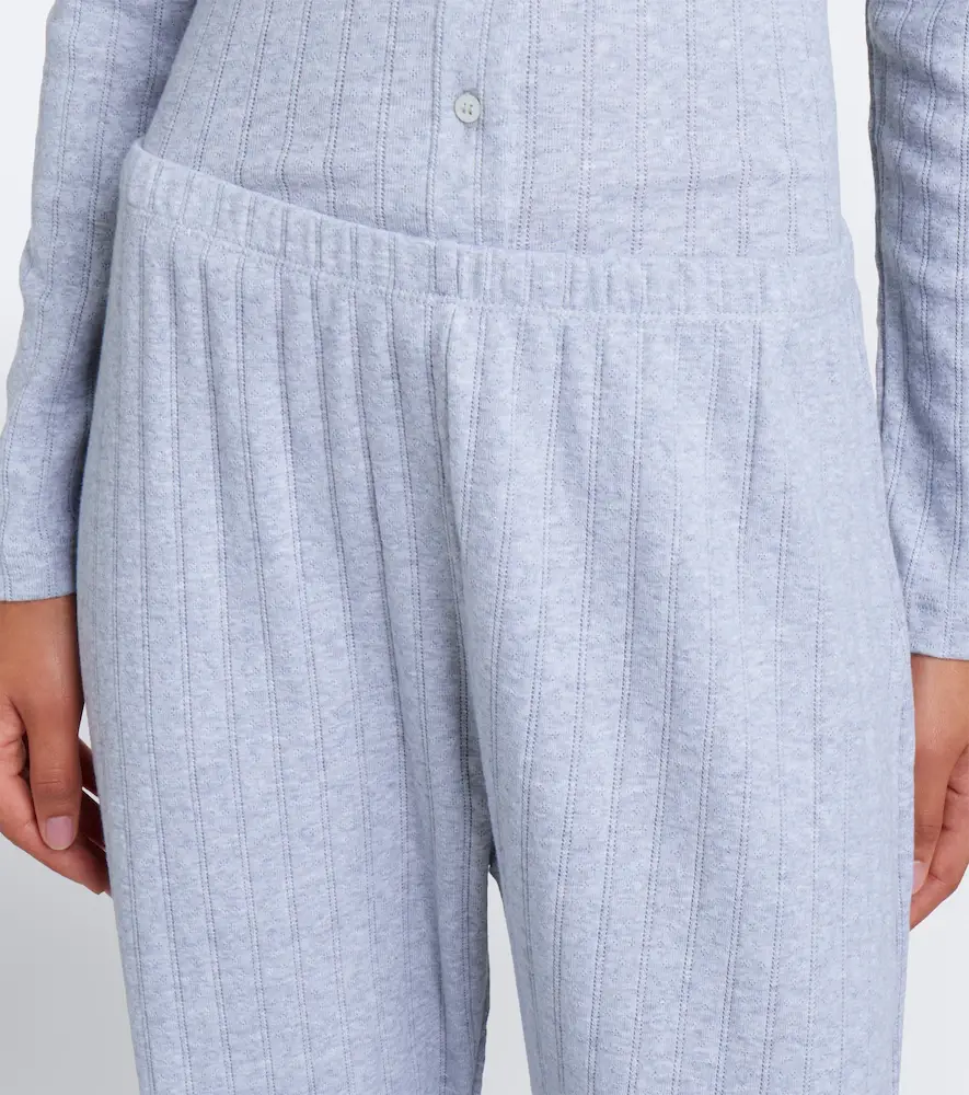 LESET Pointelle cropped cotton wide-leg pants | Thumbnail 2 LESET Pointelle cropped cotton wide-leg pants | Thumbnail 2