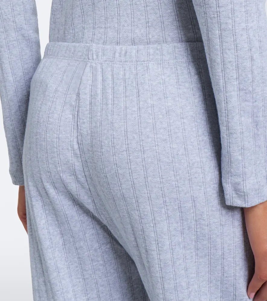 LESET Pointelle cropped cotton wide-leg pants | Thumbnail 6 LESET Pointelle cropped cotton wide-leg pants | Thumbnail 6