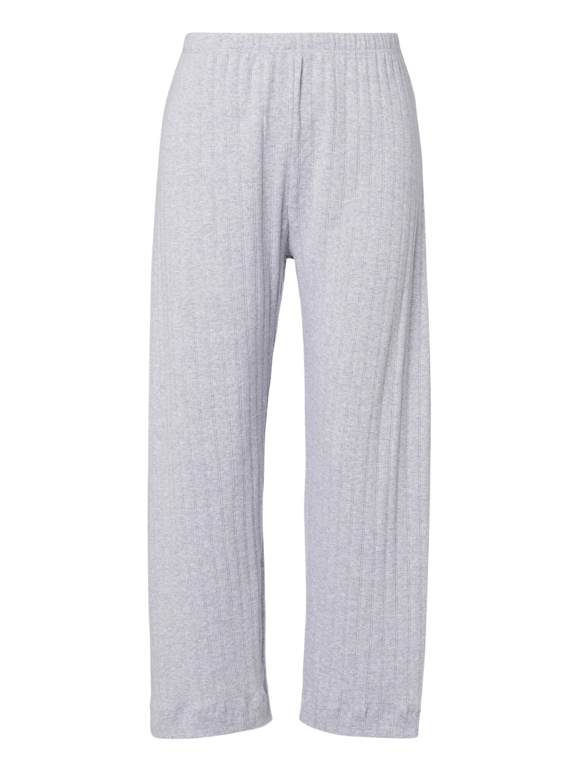 LESET Pointelle cropped cotton wide-leg pants