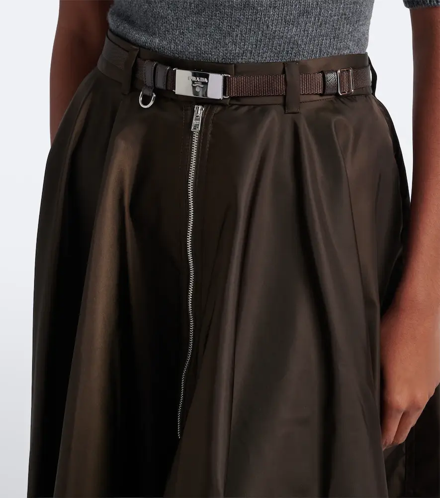 Prada Re-Nylon belted midi skirt | Thumbnail 4 Prada Re-Nylon belted midi skirt | Thumbnail 4
