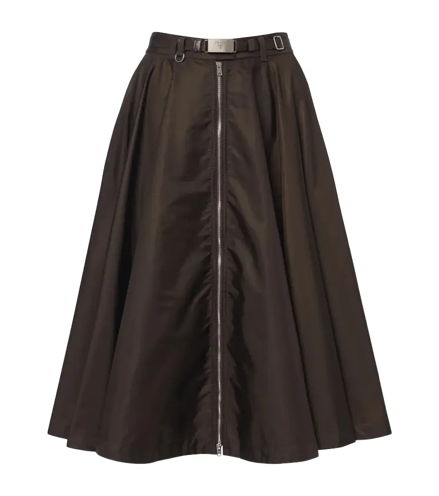 Re-Nylon belted midi skirt Re-Nylon belted midi skirt