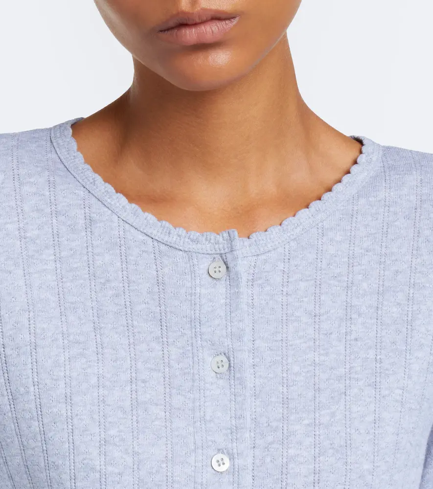 LESET Pointelle scalloped cotton cardigan | Thumbnail 2 LESET Pointelle scalloped cotton cardigan | Thumbnail 2
