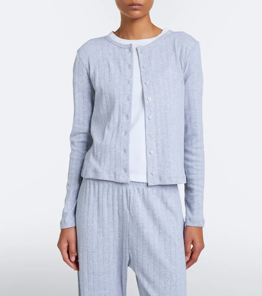LESET Pointelle scalloped cotton cardigan | Thumbnail 3 LESET Pointelle scalloped cotton cardigan | Thumbnail 3