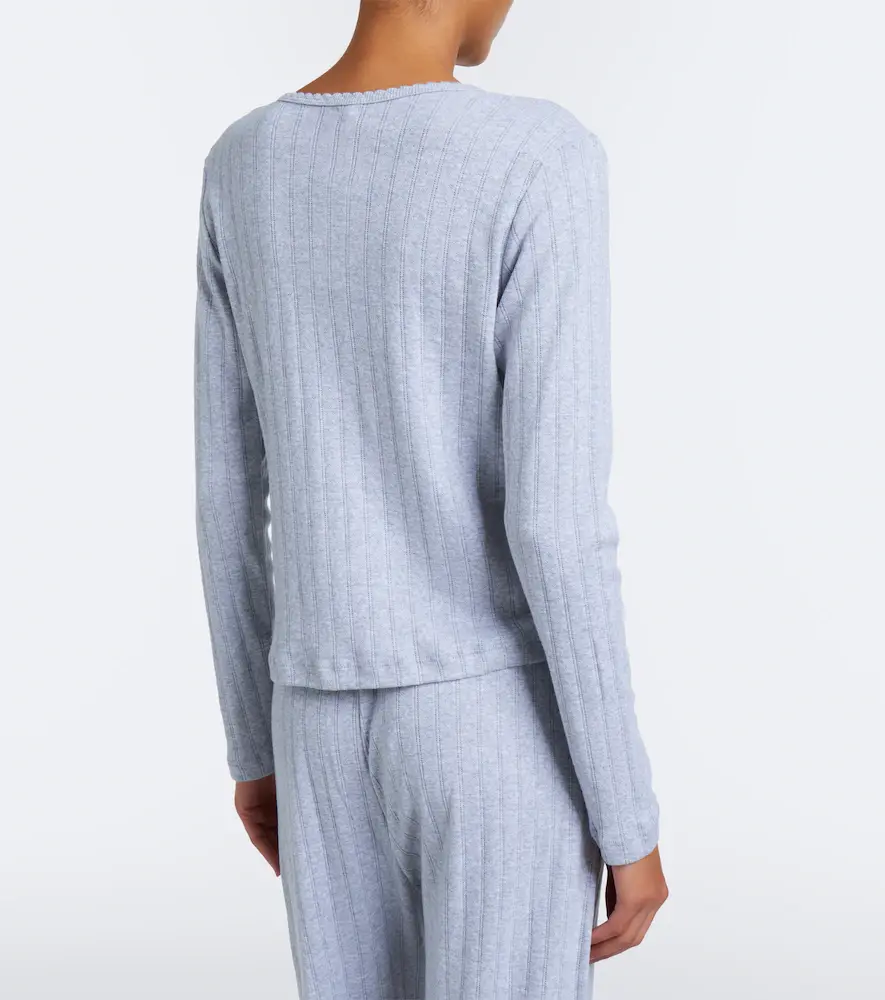LESET Pointelle scalloped cotton cardigan | Thumbnail 6 LESET Pointelle scalloped cotton cardigan | Thumbnail 6