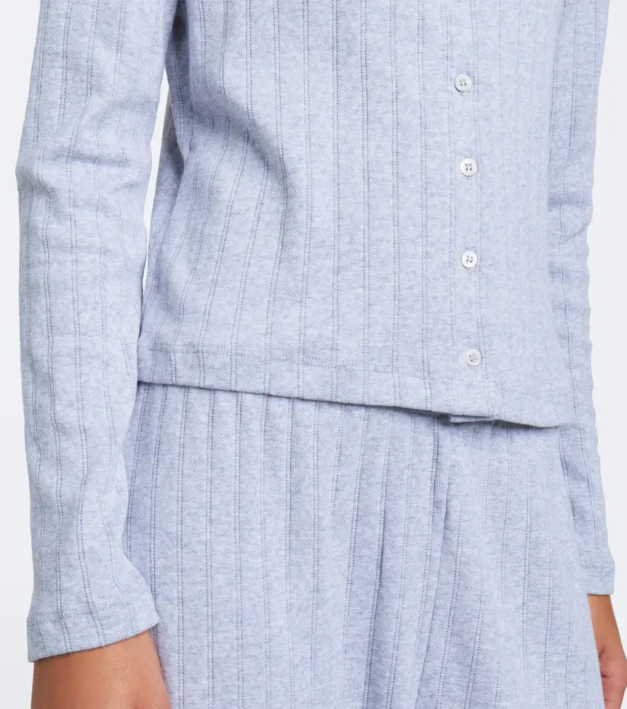 LESET Pointelle scalloped cotton cardigan | Thumbnail 7 LESET Pointelle scalloped cotton cardigan | Thumbnail 7