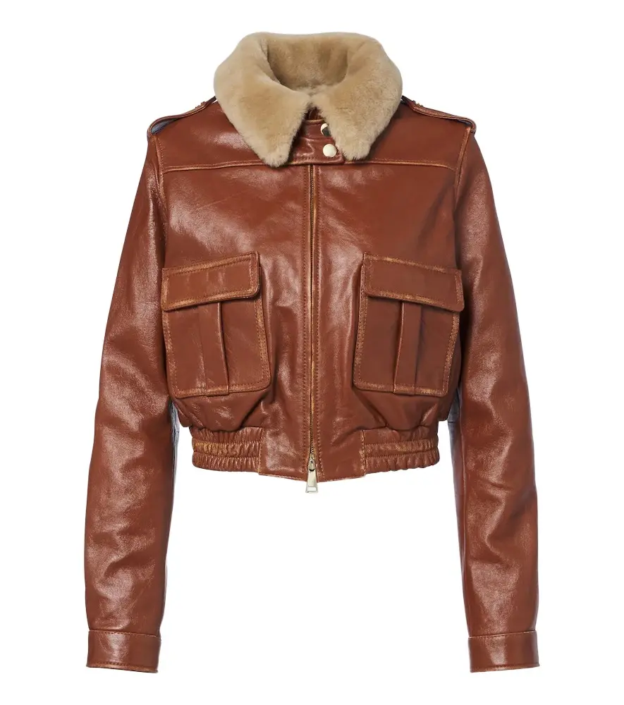 Dorothee Schumacher First Love shearling-trimmed leather jacket