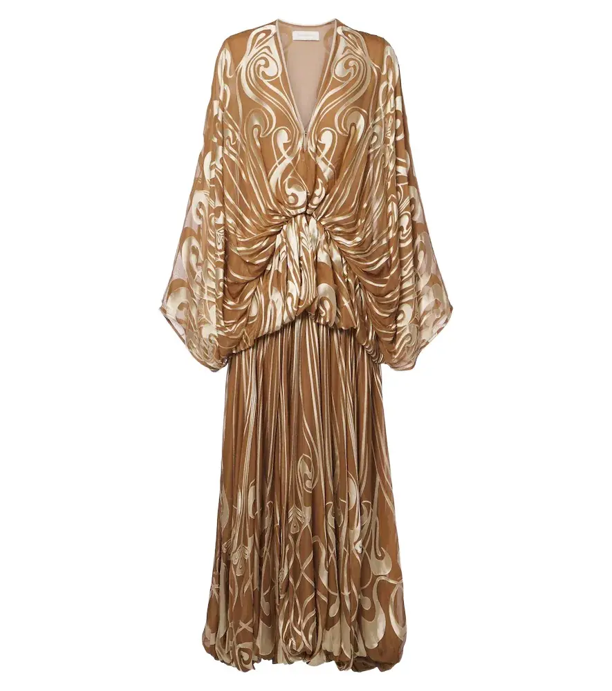 Zimmermann Momentum Burnout Bubble printed silk gown