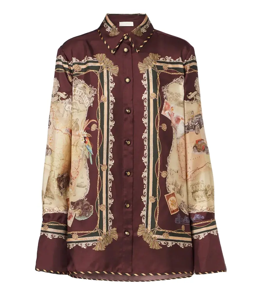 Zimmermann Valiant printed silk twill shirt