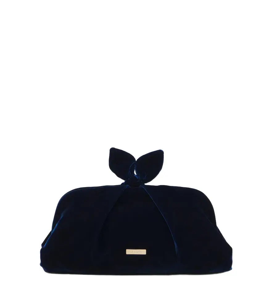 Aquazzura Bow Tie velvet clutch