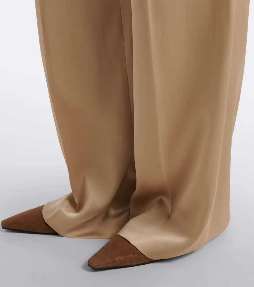 Brunello Cucinelli Silk satin wide-leg pants | Thumbnail 3 Brunello Cucinelli Silk satin wide-leg pants | Thumbnail 3