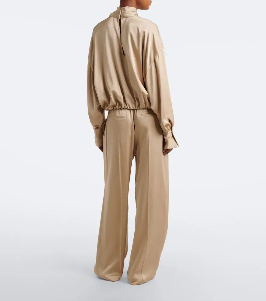 Brunello Cucinelli Silk satin wide-leg pants | Thumbnail 5 Brunello Cucinelli Silk satin wide-leg pants | Thumbnail 5