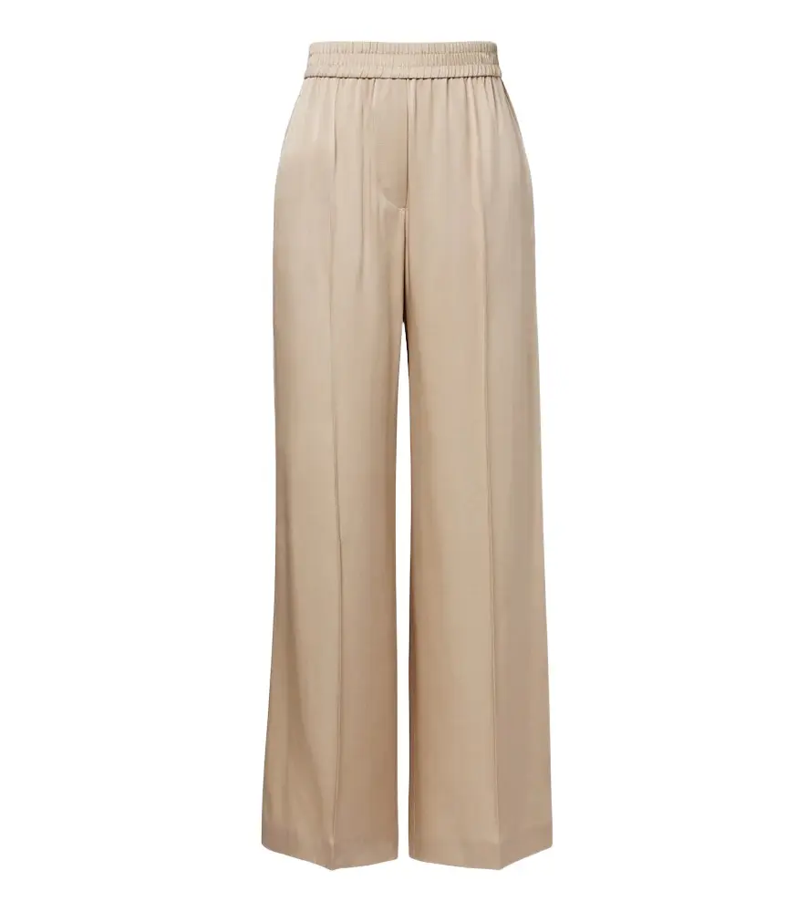 Silk satin wide-leg pants