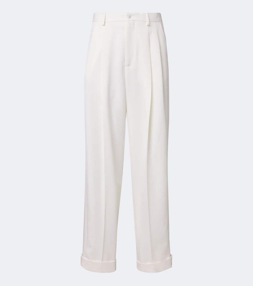 Dolce & Gabbana Pleated wool and silk-blend tuxedo pants