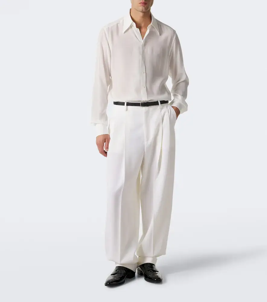 Dolce & Gabbana Pleated wool and silk-blend tuxedo pants | Thumbnail 3 Dolce & Gabbana Pleated wool and silk-blend tuxedo pants | Thumbnail 3