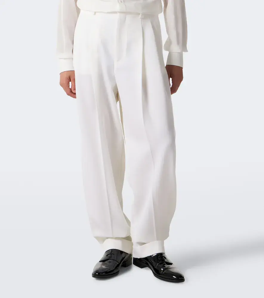 Dolce & Gabbana Pleated wool and silk-blend tuxedo pants | Thumbnail 4 Dolce & Gabbana Pleated wool and silk-blend tuxedo pants | Thumbnail 4