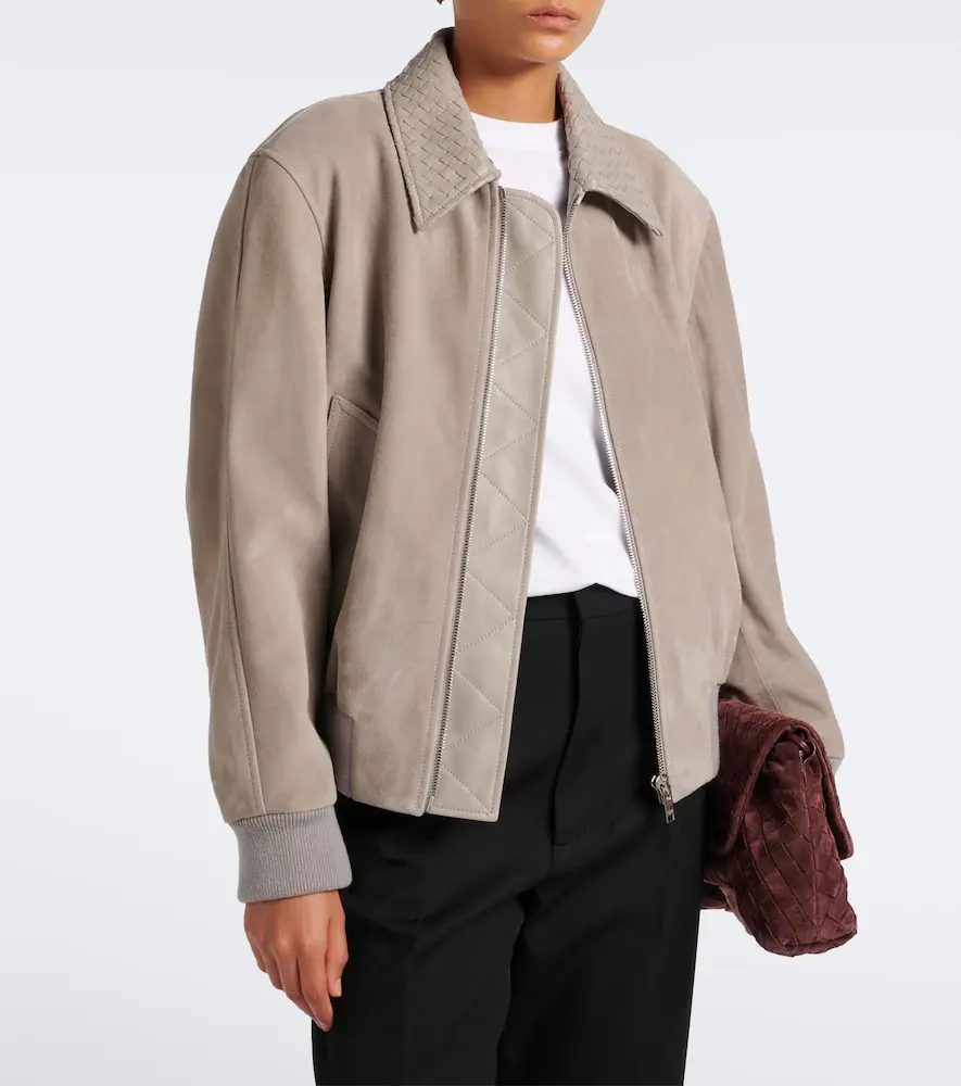Bottega Veneta Intrecciato suede blouson jacket | Thumbnail 4 Bottega Veneta Intrecciato suede blouson jacket | Thumbnail 4