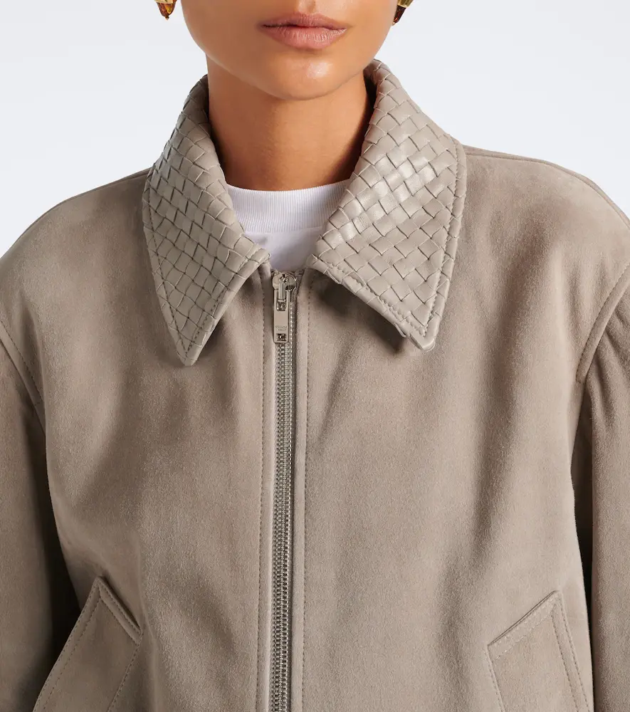 Bottega Veneta Intrecciato suede blouson jacket | Thumbnail 6 Bottega Veneta Intrecciato suede blouson jacket | Thumbnail 6