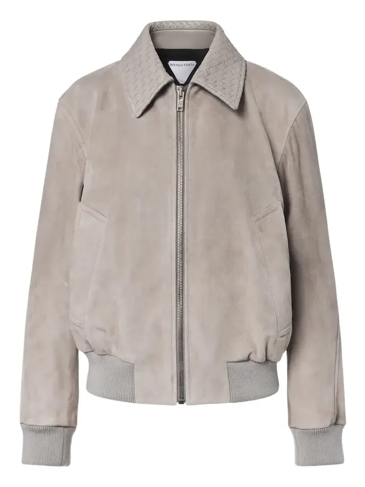 Bottega Veneta Intrecciato suede blouson jacket