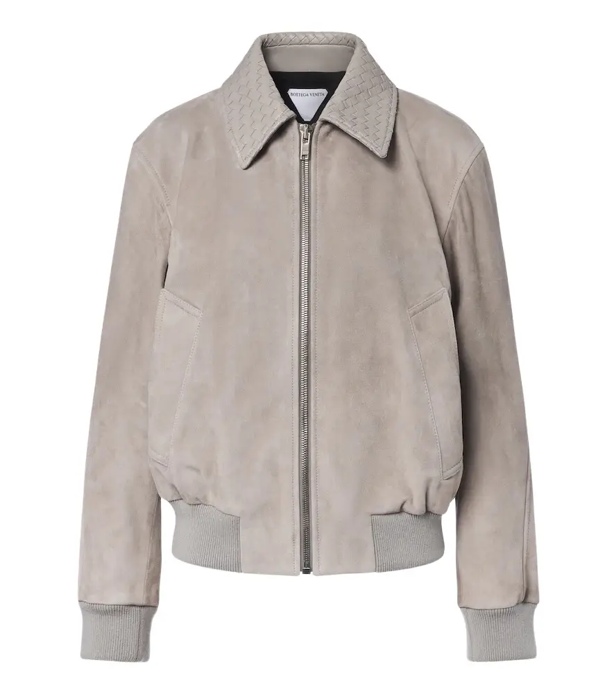 Intrecciato suede blouson jacket Intrecciato suede blouson jacket