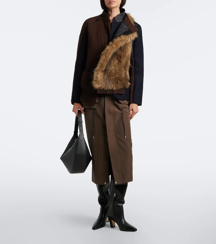 Sacai Ribbed-knit wool-blend jacket | Thumbnail 3