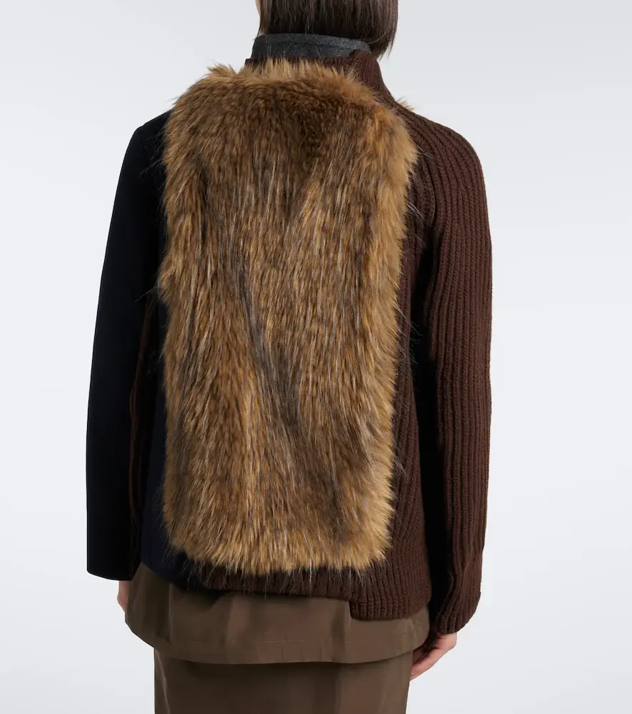 Sacai Ribbed-knit wool-blend jacket | Thumbnail 5