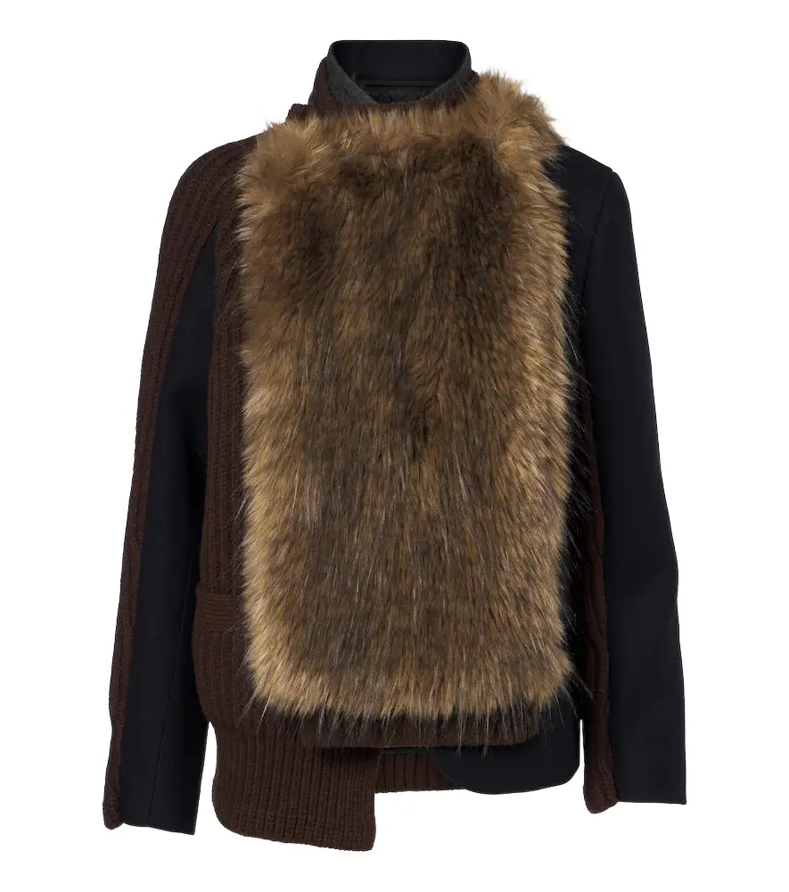 Ribbed-knit wool-blend jacket Ribbed-knit wool-blend jacket