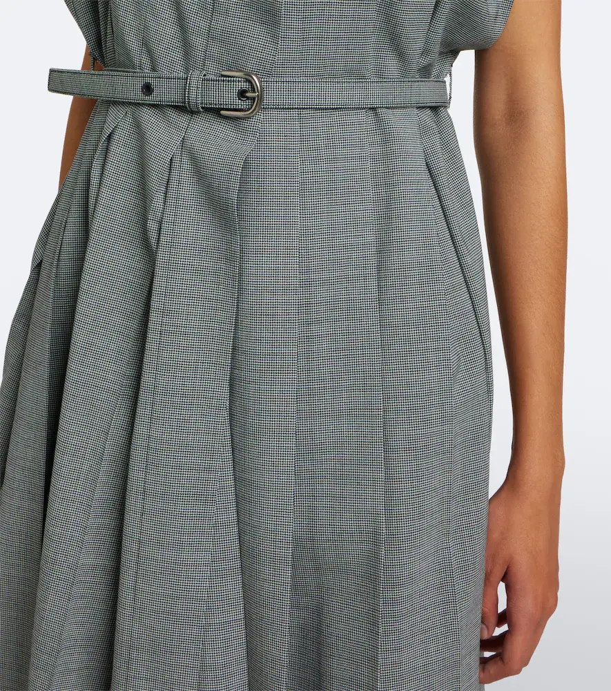Junya Watanabe Houndstooth pleated asymmetric midi dress | Thumbnail 3 Junya Watanabe Houndstooth pleated asymmetric midi dress | Thumbnail 3