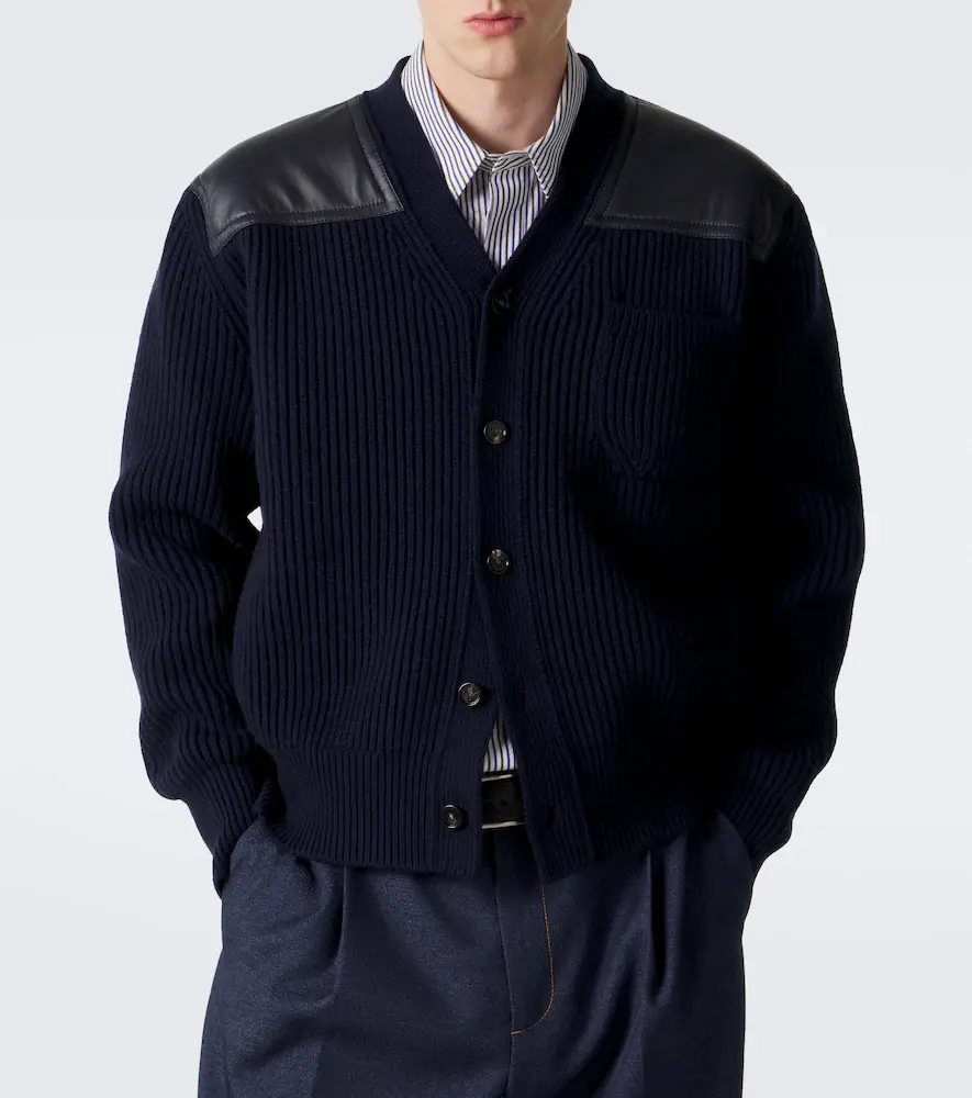 Bottega Veneta Leather-trimmed wool and cashmere cardigan | Thumbnail 6 Bottega Veneta Leather-trimmed wool and cashmere cardigan | Thumbnail 6