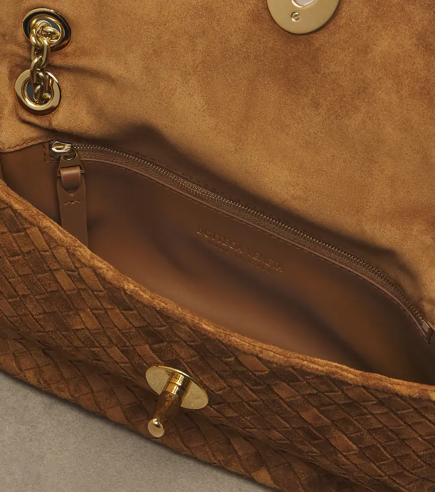 Bottega Veneta Madison Intrecciato suede shoulder bag | Thumbnail 3 Bottega Veneta Madison Intrecciato suede shoulder bag | Thumbnail 3