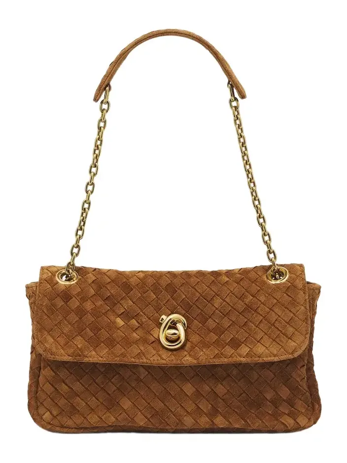 Bottega Veneta Madison Intrecciato suede shoulder bag