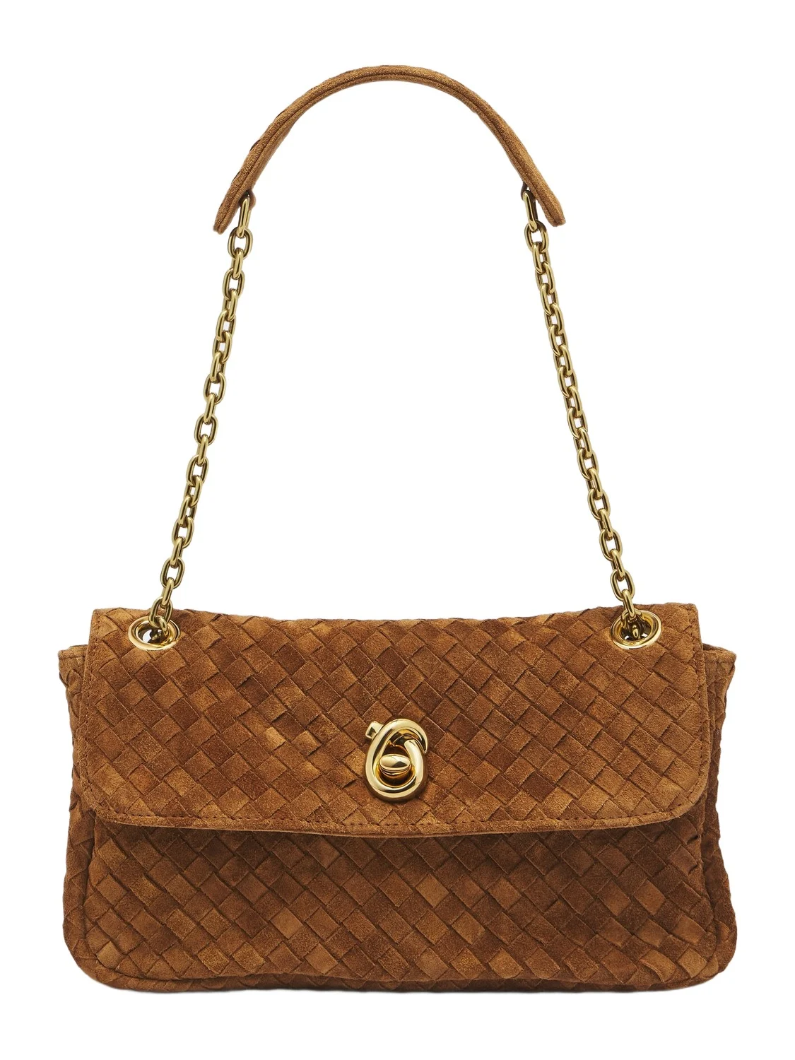 Madison Intrecciato suede shoulder bag