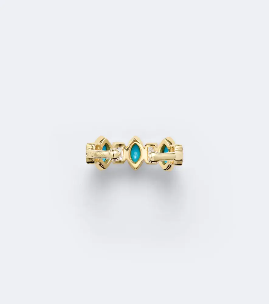 SHAY JEWELRY Riviera 18kt gold ear cuff with turquoise and diamonds | Thumbnail 4