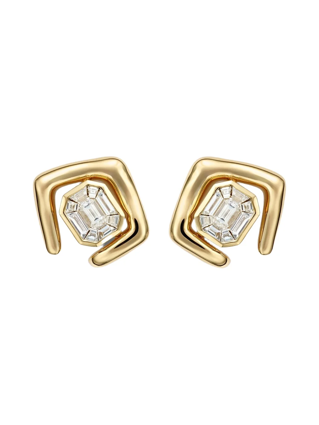 SHAY JEWELRY Zar 18kt gold stud earrings with diamonds