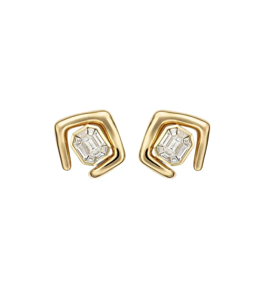 SHAY JEWELRY Zar 18kt gold stud earrings with diamonds