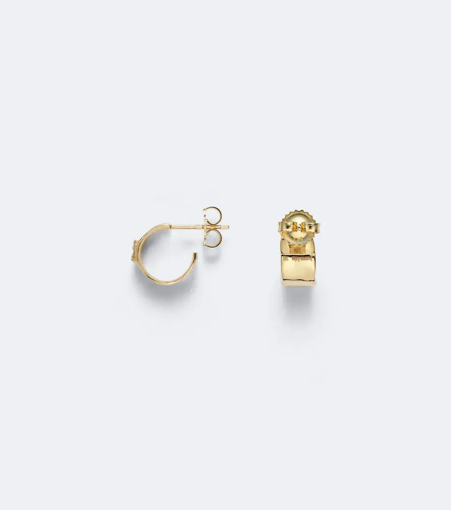 Suzanne Kalan Mini 18kt gold hoop earrings with diamonds | Thumbnail 4 Suzanne Kalan Mini 18kt gold hoop earrings with diamonds | Thumbnail 4