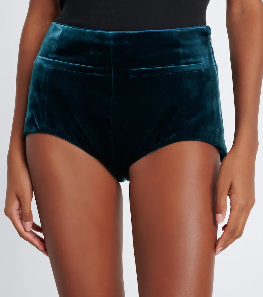 Retrofête Retrofête Menlo velvet micro shorts | Thumbnail 3 Retrofête Retrofête Menlo velvet micro shorts | Thumbnail 3