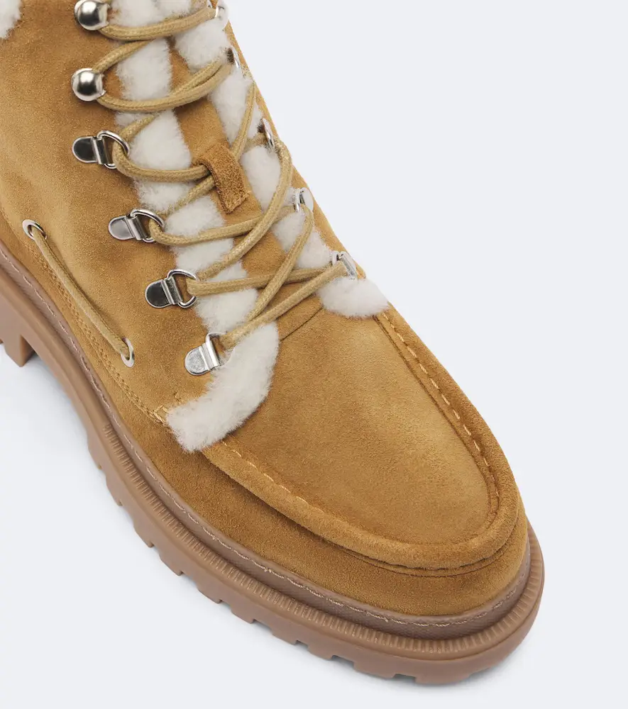 Yves Salomon Shearling-lined suede lace-up boots | Thumbnail 2 Yves Salomon Shearling-lined suede lace-up boots | Thumbnail 2