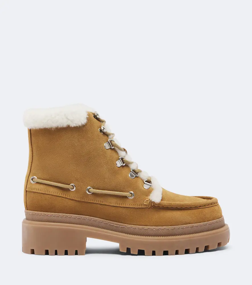 Yves Salomon Shearling-lined suede lace-up boots | Thumbnail 4 Yves Salomon Shearling-lined suede lace-up boots | Thumbnail 4