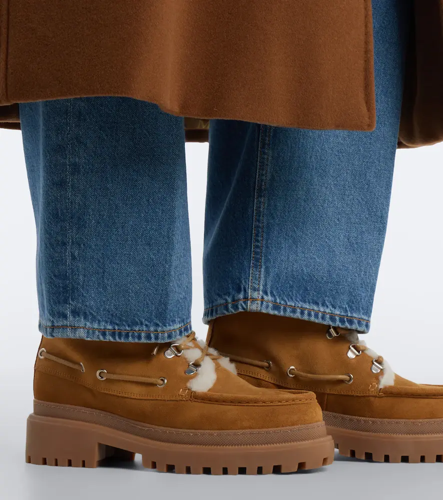 Yves Salomon Shearling-lined suede lace-up boots | Thumbnail 5 Yves Salomon Shearling-lined suede lace-up boots | Thumbnail 5
