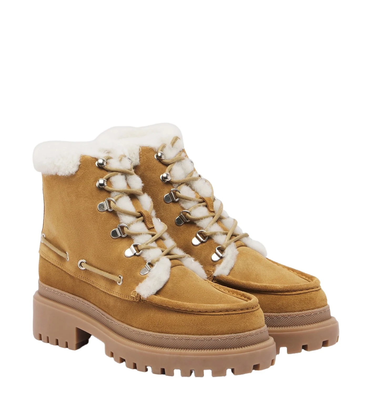 Shearling-lined suede lace-up boots Shearling-lined suede lace-up boots