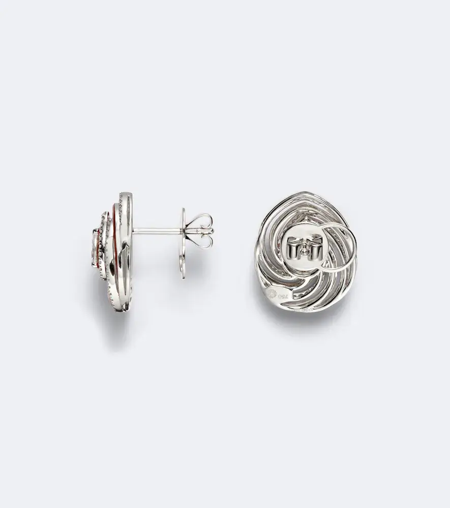 Kamyen Twister 18kt white gold and enamel earrings with diamonds | Thumbnail 2 Kamyen Twister 18kt white gold and enamel earrings with diamonds | Thumbnail 2