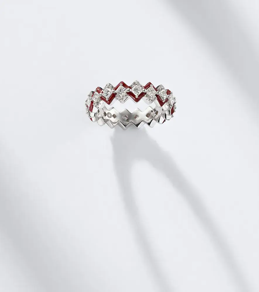 Kamyen Puzzle 18kt white gold and enamel ring with diamonds | Thumbnail 5 Kamyen Puzzle 18kt white gold and enamel ring with diamonds | Thumbnail 5