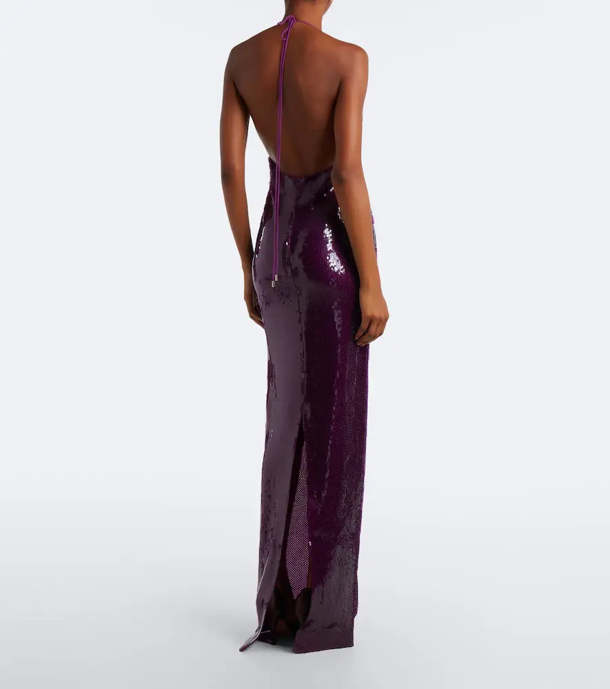 Retrofête Retrofête Gardenia sequined halterneck gown | Thumbnail 5 Retrofête Retrofête Gardenia sequined halterneck gown | Thumbnail 5