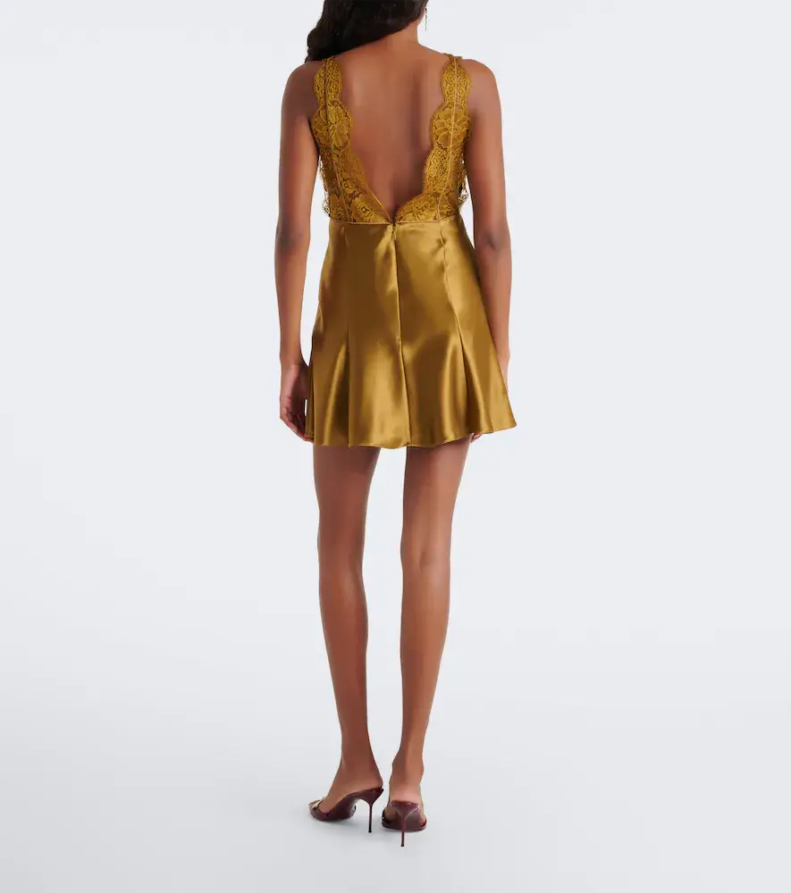 Retrofête Retrofête Bonny lace-trimmed satin minidress | Thumbnail 2 Retrofête Retrofête Bonny lace-trimmed satin minidress | Thumbnail 2