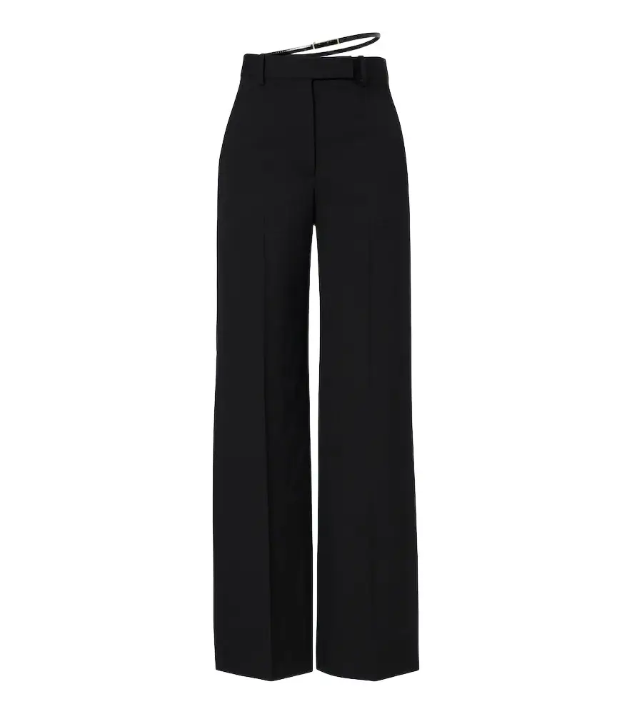 Belted wool wide-leg pants Belted wool wide-leg pants