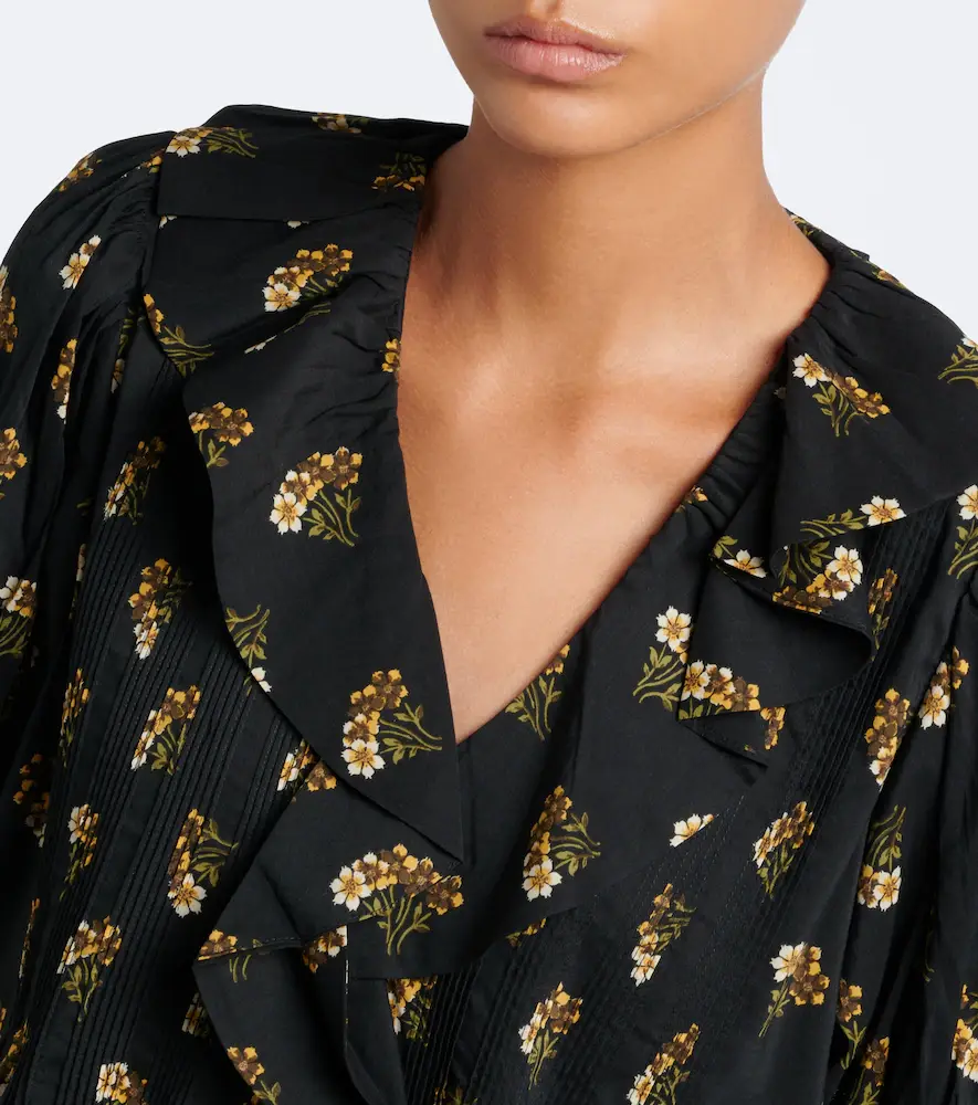 DÔEN Dôen Henri floral ruffled cotton-blend blouse | Thumbnail 4 DÔEN Dôen Henri floral ruffled cotton-blend blouse | Thumbnail 4