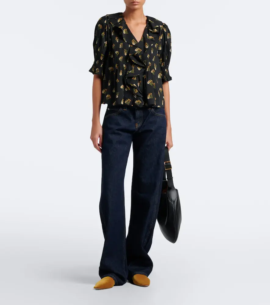 DÔEN Dôen Henri floral ruffled cotton-blend blouse | Thumbnail 5 DÔEN Dôen Henri floral ruffled cotton-blend blouse | Thumbnail 5
