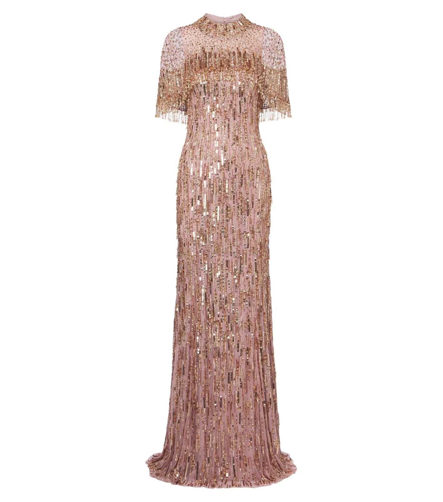 Leia caped embellished gown